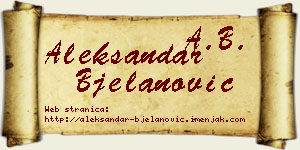 Aleksandar Bjelanović vizit kartica
